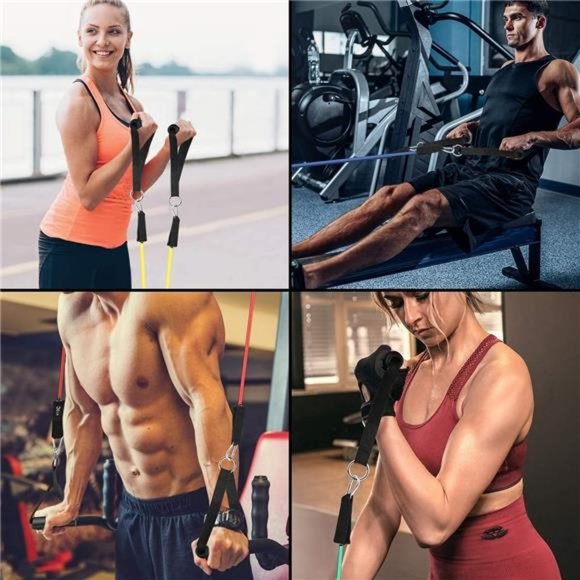 Resistance Bands Set, Exercise Bands with Door Anchor, Handles, Carry Bag - Picture 4 of 6